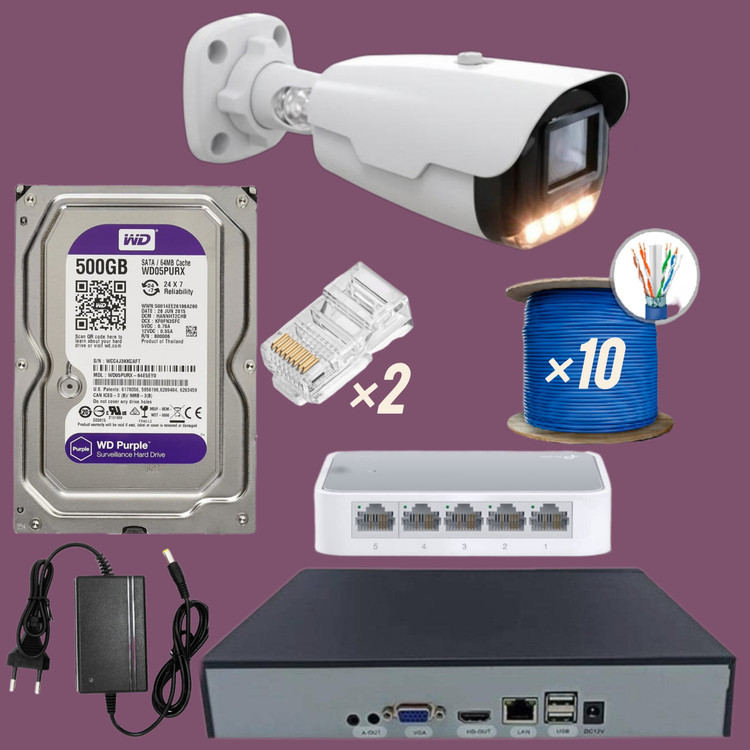 دوربین مداربسته پک کامل 4 ip تحت شبکه 5mp